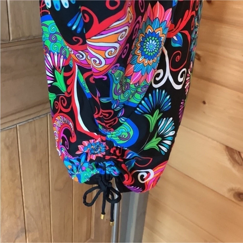 Swim Systems Collection paisley print swim coverup with ruched sides Size S / M